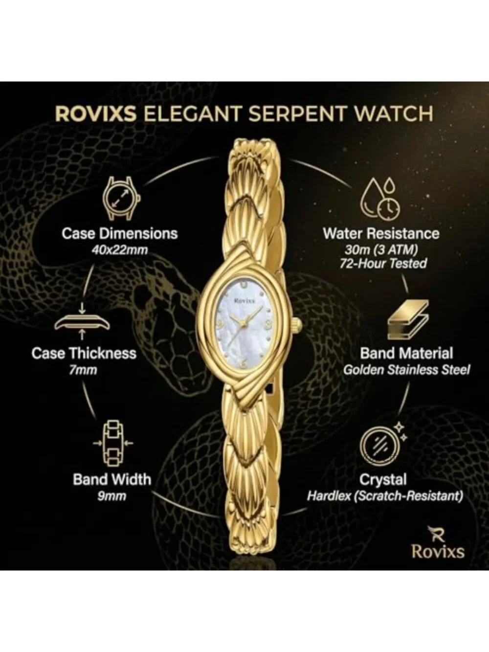 Women's Quartz Wristwatch Japanese Movement Stainless Steel Bracelet Water